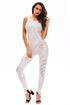 Sexy White Sheer Determination Mesh Net Jumpsuit